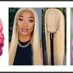 best blonde and pink lace front wig